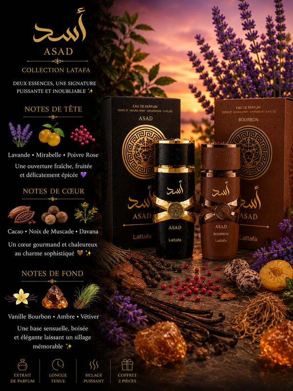 LATTAFA ASAD & BOURBON COFFRET 2 PARFUMS 100ml